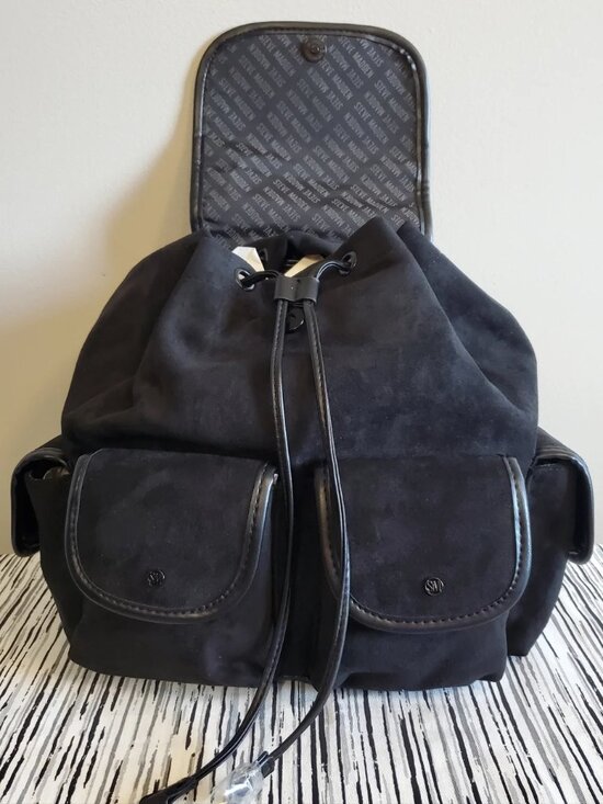 Steve Madden Bzelda Black Suede Backpack NWT Retail $108 main image 4
